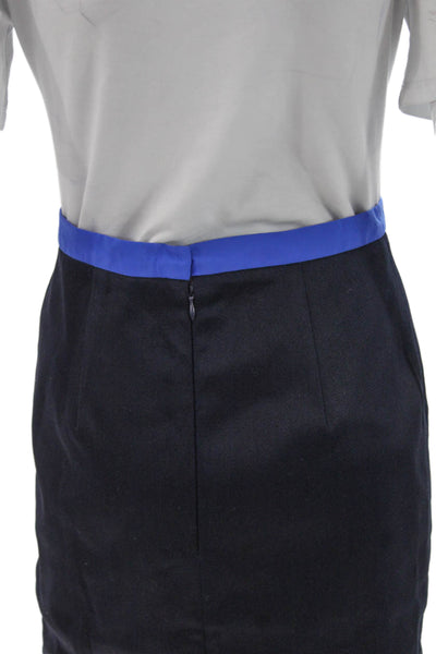 Katharine Kidd Women Straight Pencil Skirt Colorblock Black Knee Length Size 2