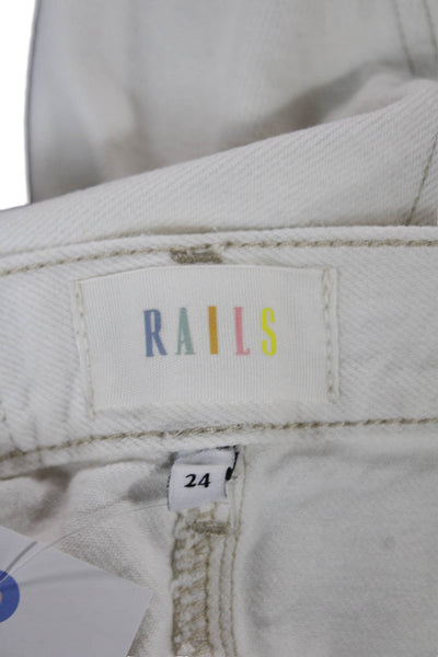 Rails Women Denim Straight Pencil Skirt White Button Size 24