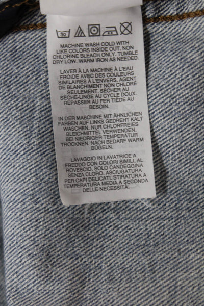 J Crew Women Basic Denim Jacket Blue Collared Button Long Sleeve Size XS