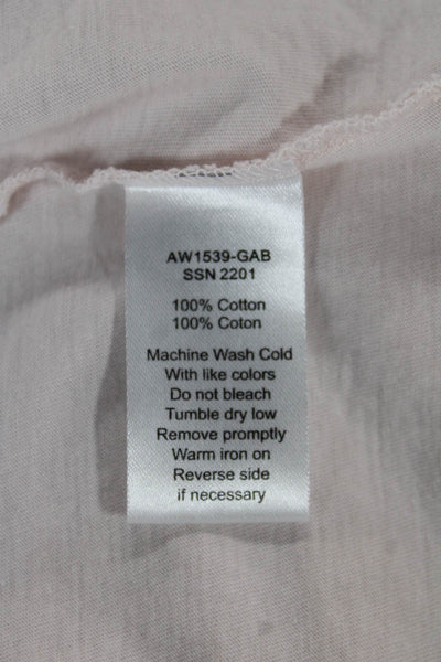 ATM Womens Cropped Pink Cotton Tank Pullover Crew Neck Sleeveless Size S