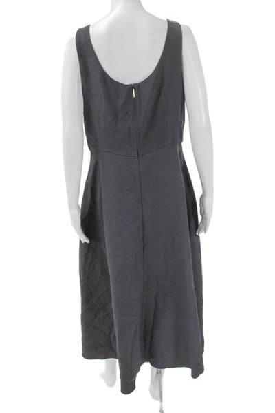 Women A-Line Wool Floral V-Neck Sleeveless Knee-Length Dress Size 14