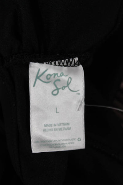 Kona Sol Womens One Piece Swimwear Gray Nylon Solid Size L