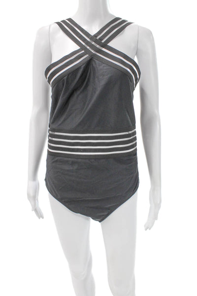 Aava Womens One Piece Swimwear Black Polyamide Size 2XL