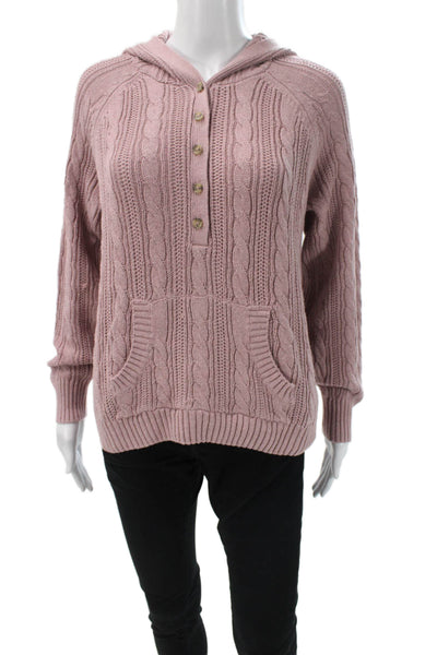 Pink Rose Teens Pullover Sweater Henley Long Sleeve Polyester Size M