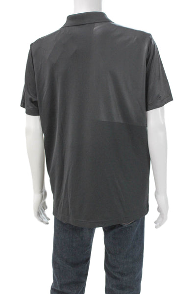 Adidas Mens Short Sleeve Collared Lightweight Knit Polo Shirt Black Size Large