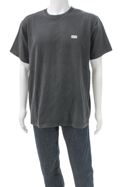 Kith Mens T-Shirt Gray Cotton Crew Neck Short Sleeve Size L