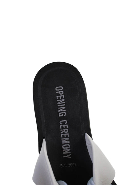 Opening Ceremony Womens Chunky Strap Slingback Sandals White Size 8