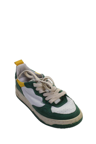 Oncept Womens Leather Colorblock Sneakers Green Size 7