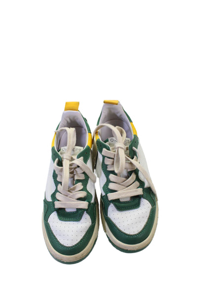 Oncept Womens Leather Colorblock Sneakers Green Size 7
