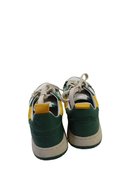 Oncept Womens Leather Colorblock Sneakers Green Size 7