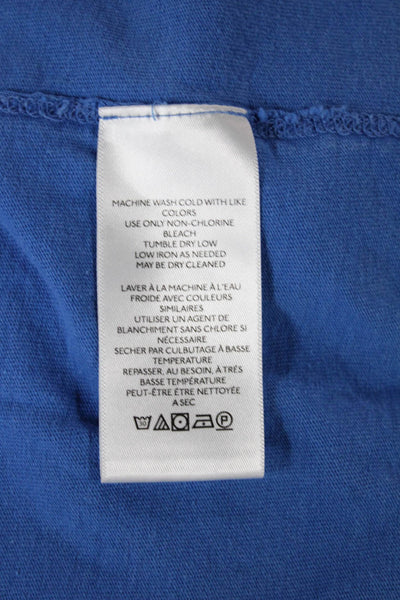 We The Free Womens Floral Crew Cotton Tee Blue Short Sleeve Size S