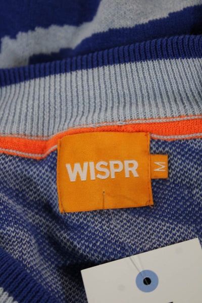 WISPR Womens Pullover V-Neck Zebra Print Blue Long Sleeve Size M