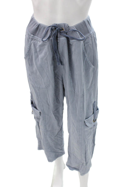 Wearables Women Capri Pants Blue Drawstring Size M