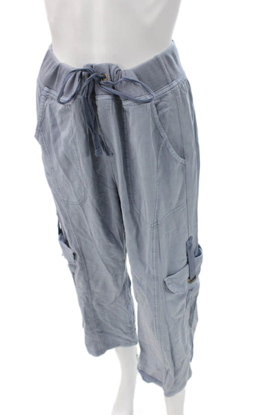 Wearables Women Capri Pants Blue Drawstring Size M