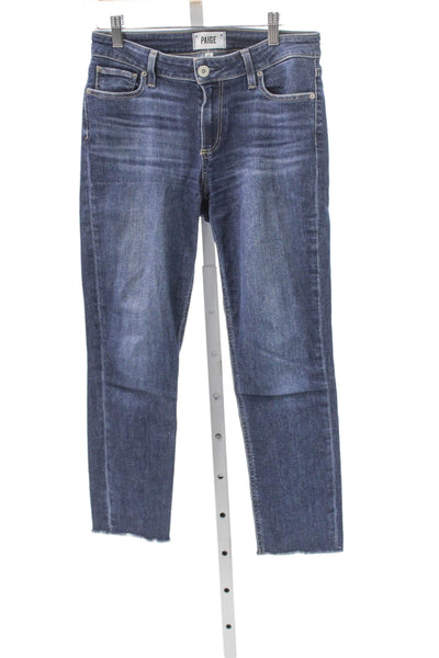 Paige Women Skinny Jeans Blue Low Rise Cotton Blend Size 27