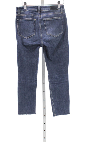 Paige Women Skinny Jeans Blue Low Rise Cotton Blend Size 27