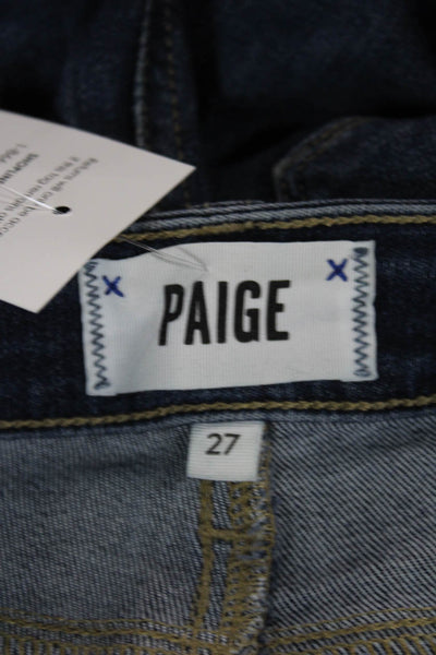 Paige Women Skinny Jeans Blue Low Rise Cotton Blend Size 27