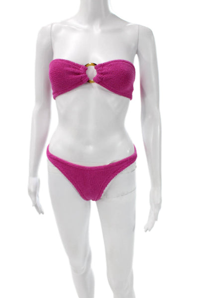elysiian Womens Pink Nylon Solid Bikini Size One Size