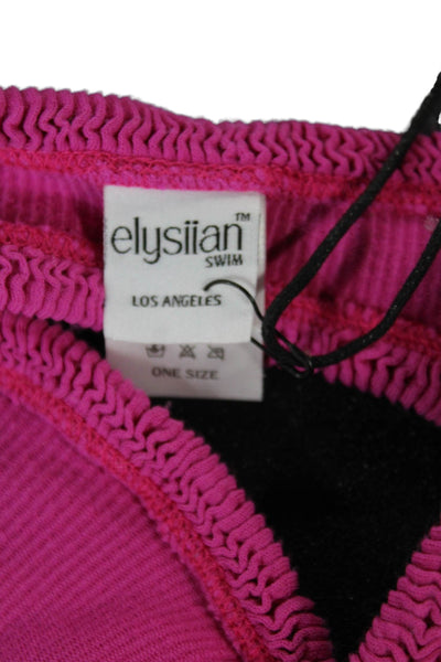elysiian Womens Pink Nylon Solid Bikini Size One Size
