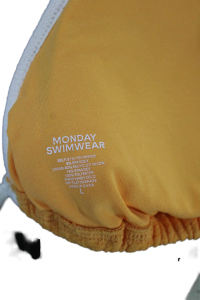 Monday Swimwear Womens Orange Solid Polyamide Bikini Size L