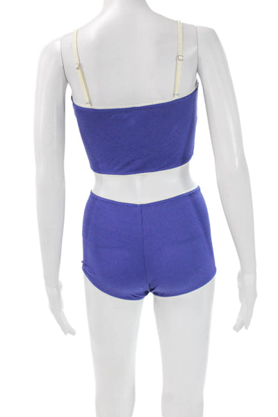Dippin Daisys Womens Bikini Lounge Set Blue Polyester Solid Sleeveless Size S