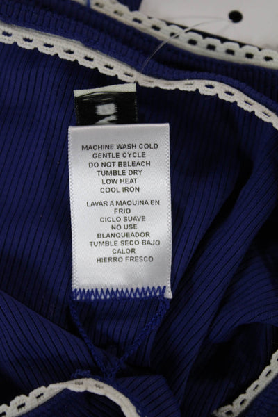 Dippin Daisys Womens Bikini Lounge Set Blue Polyester Solid Sleeveless Size S