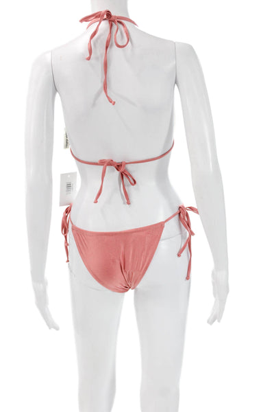 Dippin Daisys Womens Pink Polka Dot Nylon Bikini Size S