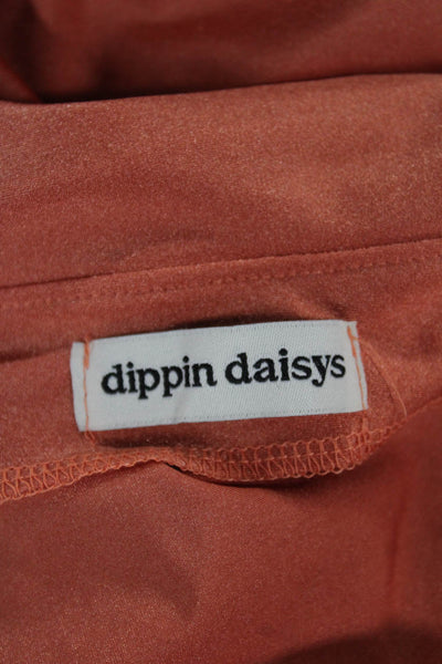 Dippin Daisys Women Orange Solid Nylon Bikini Size S