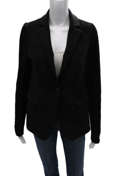 Splendid Womens Black Basic Blazer Button Closure Long Sleeve Size XS