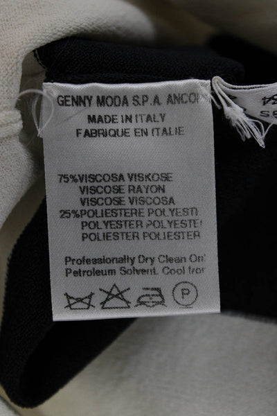 Genny Women Black Striped Viscose Sleeveless Round Neck Tank Size 4