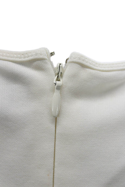 Derek Lam Women White Sleeveless Viscose Tunic Round Neck Zip Size 0