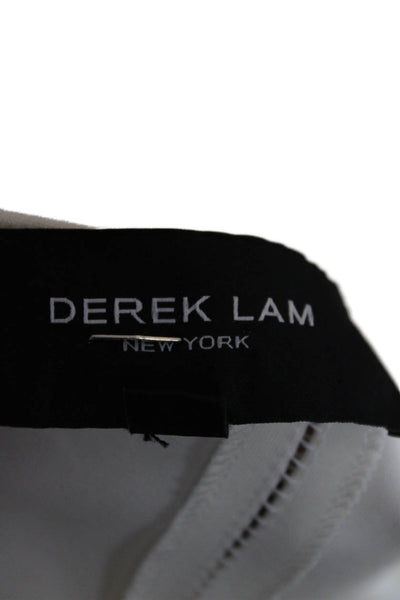 Derek Lam Women White Sleeveless Viscose Tunic Round Neck Zip Size 0