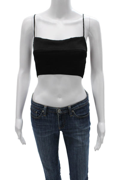 Stillwater Women Black Sleeveless Camisole Square Neck 100% Viscose Size S