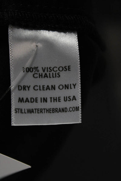 Stillwater Women Black Sleeveless Camisole Square Neck 100% Viscose Size S