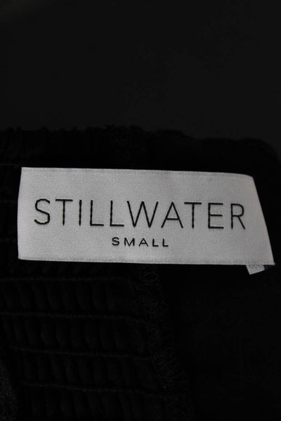 Stillwater Women Black Sleeveless Camisole Square Neck 100% Viscose Size S
