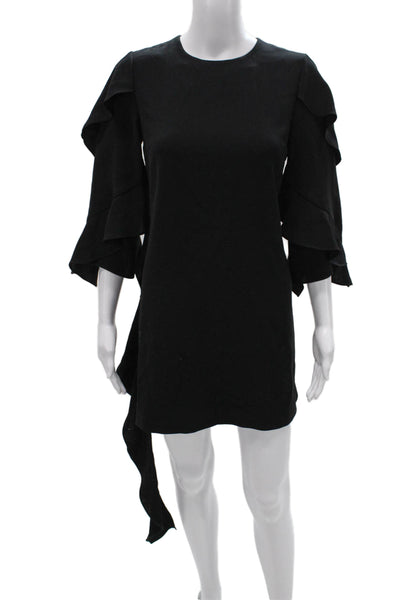 Alexis Women Shift Dress Black Short 3/4 Sleeve Triacetate Size XS