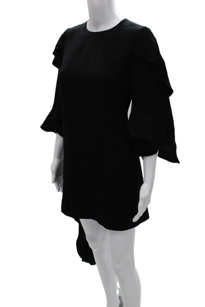 Alexis Women Shift Dress Black Short 3/4 Sleeve Triacetate Size XS