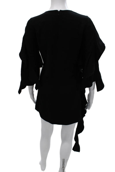 Alexis Women Shift Dress Black Short 3/4 Sleeve Triacetate Size XS