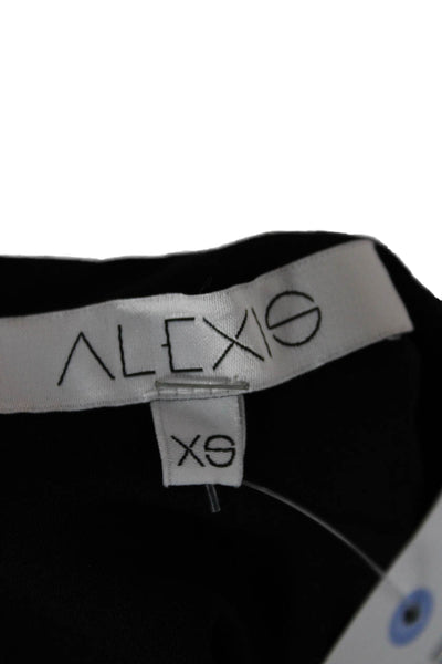 Alexis Women Shift Dress Black Short 3/4 Sleeve Triacetate Size XS