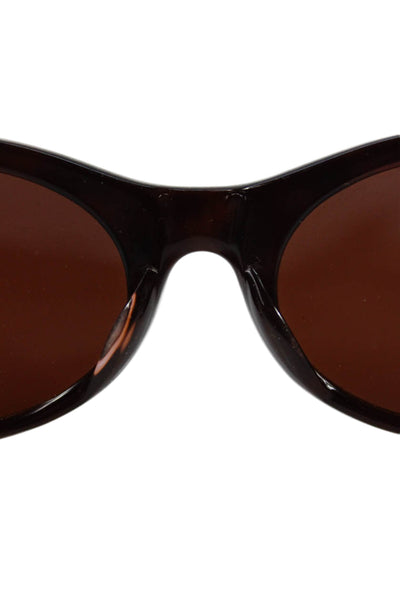 Kieselstein Cord Womens Brown Plastic Metal Moon Lunar Oval Sunglasses