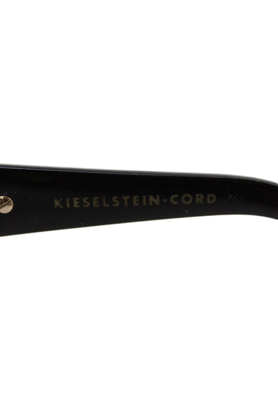 Kieselstein Cord Womens Brown Plastic Metal Moon Lunar Oval Sunglasses