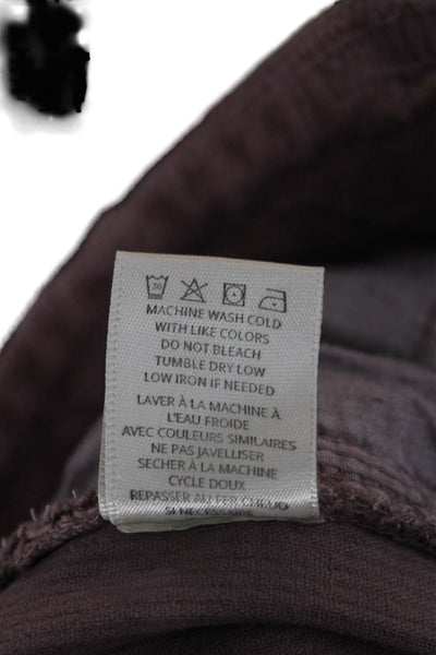 Unpublished Womens Cropped Pants Brown Low Rise Button Cotton Size 7