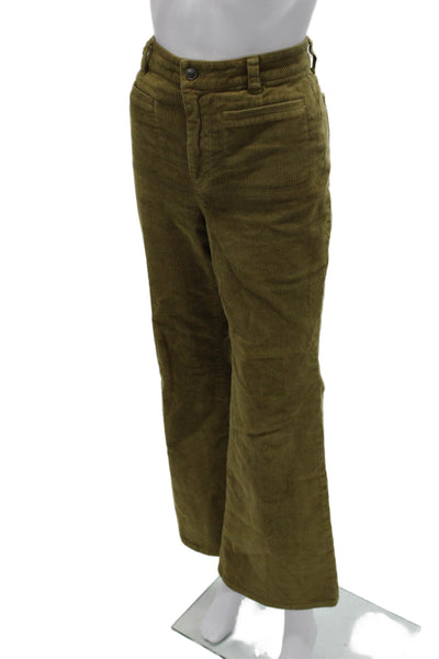J Crew Womens Green Cotton Pants Petite 28 Inseam Size 27