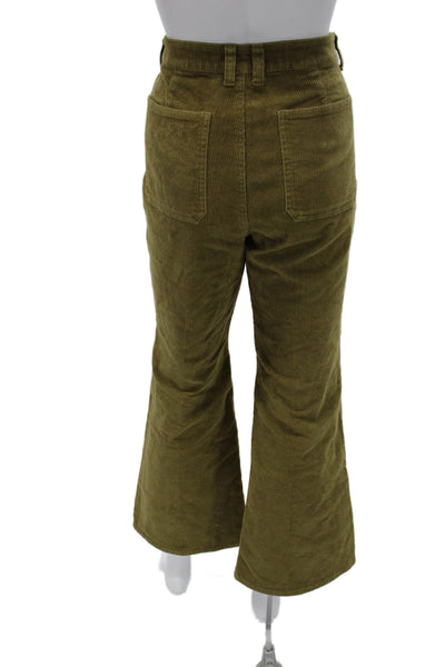 J Crew Womens Green Cotton Pants Petite 28 Inseam Size 27