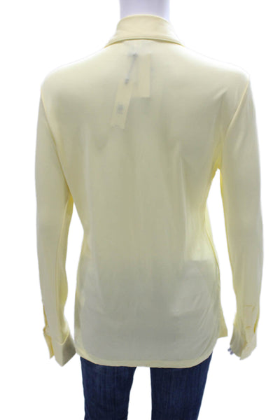 Banana Republic Womens Button-Up Collared Rayon Yellow Long Sleeve Size M