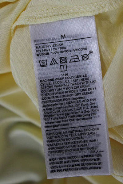 Banana Republic Womens Button-Up Collared Rayon Yellow Long Sleeve Size M