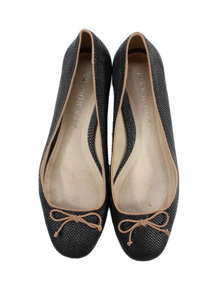 Jack Rogers Womens Rattan Kenlyn Ballet Flats Shoes Black Size 9.5M