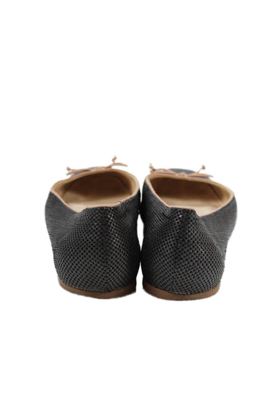 Jack Rogers Womens Rattan Kenlyn Ballet Flats Shoes Black Size 9.5M