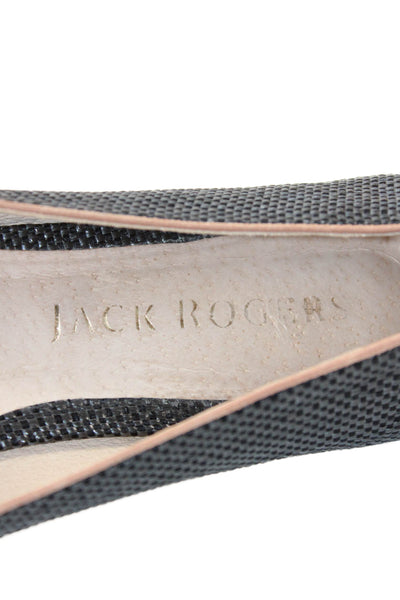 Jack Rogers Womens Rattan Kenlyn Ballet Flats Shoes Black Size 9.5M