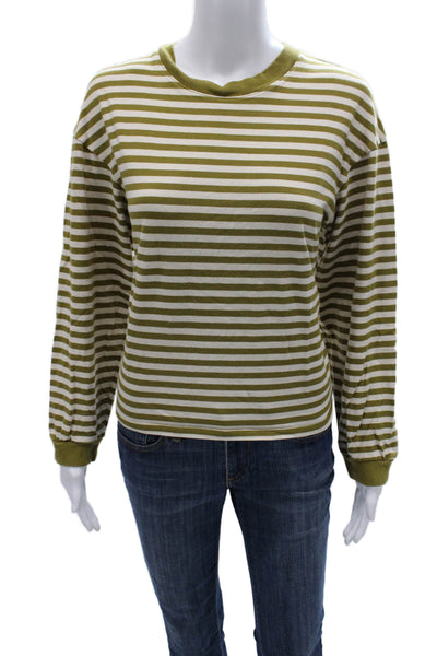Madewell Womens Basic Green Crew Neck Long Sleeve T-Shirt Size M